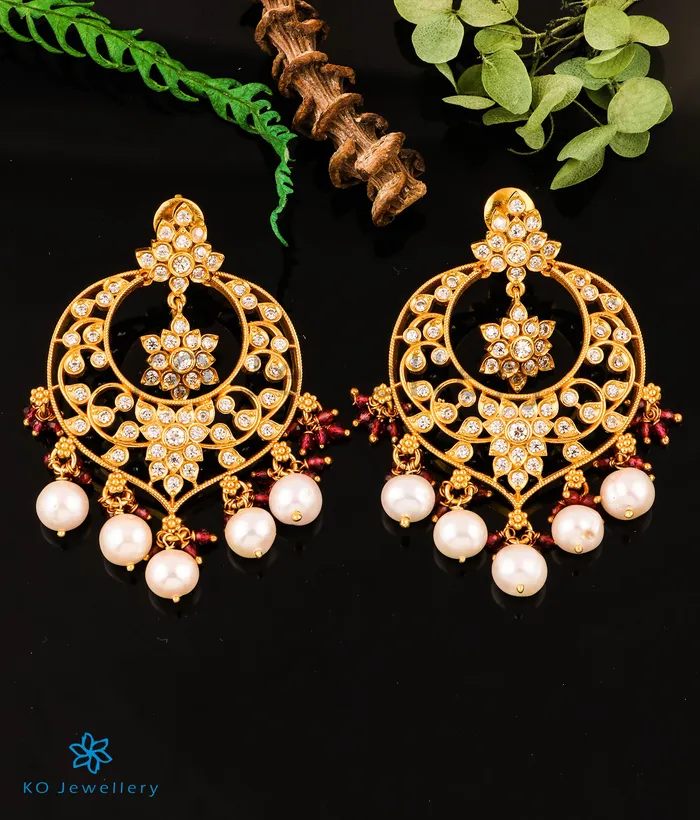Temple Necklaces The Chitraksh Silver Necklace Earrings
