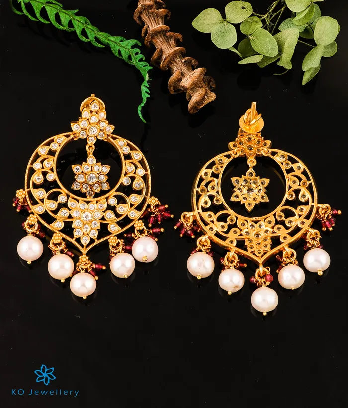 Temple Necklaces The Chitraksh Silver Necklace Earrings