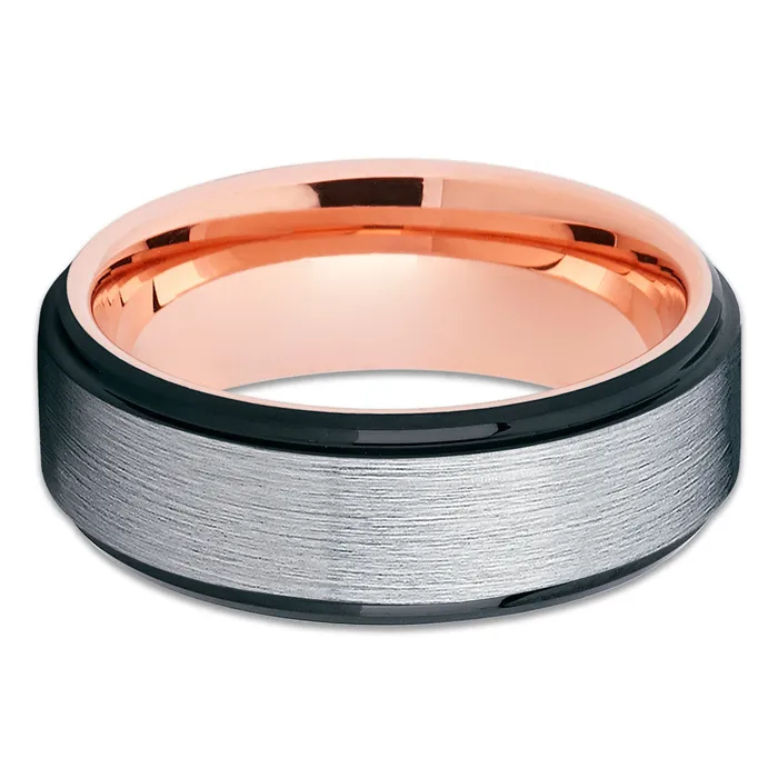 Clean Casting Jewelry Rings Rose Gold Tungsten Tungsten Wedding Band Black Ring Mens Band Silver Ring