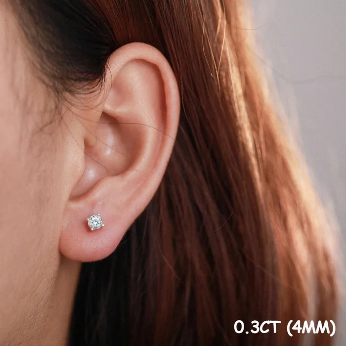 011 CT Moissanite Sterling Silver Gold Rose Gold Stud Earrings VVS Jewelry Earrings