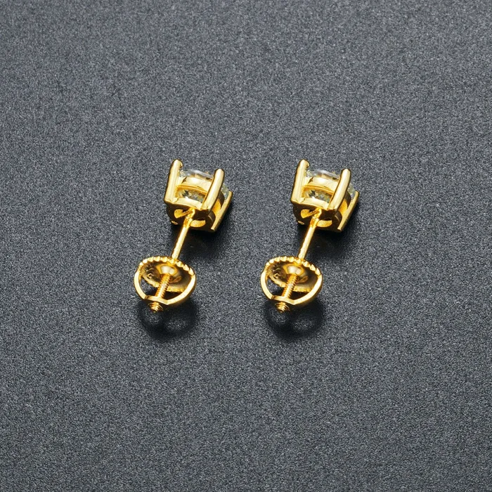 011 CT Moissanite Sterling Silver Gold Rose Gold Stud Earrings VVS Jewelry Earrings