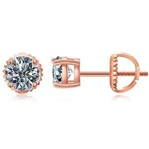 011 CT Moissanite Sterling Silver Gold Rose Gold Stud Earrings VVS Jewelry Earrings