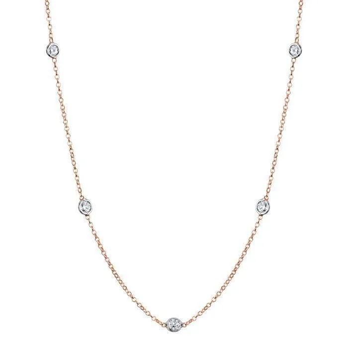 125 cttw Lab Created Diamond Bezel Set Station Necklace deBebians Necklaces