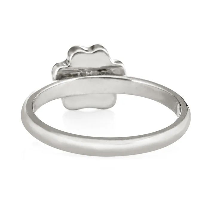 closebymejewelry Paw Print Stacking Cremation Ring in Sterling Silver Rings