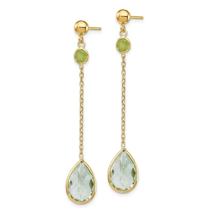 Jewelry Earrings 14K Peridot and Green Quartz Post Earrings Jewelry Earrings 14K Peridot and Green Quartz Post Earrings