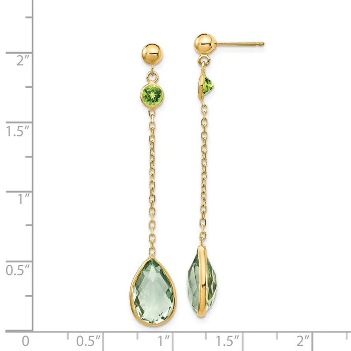 Jewelry Earrings 14K Peridot and Green Quartz Post Earrings Jewelry Earrings 14K Peridot and Green Quartz Post Earrings