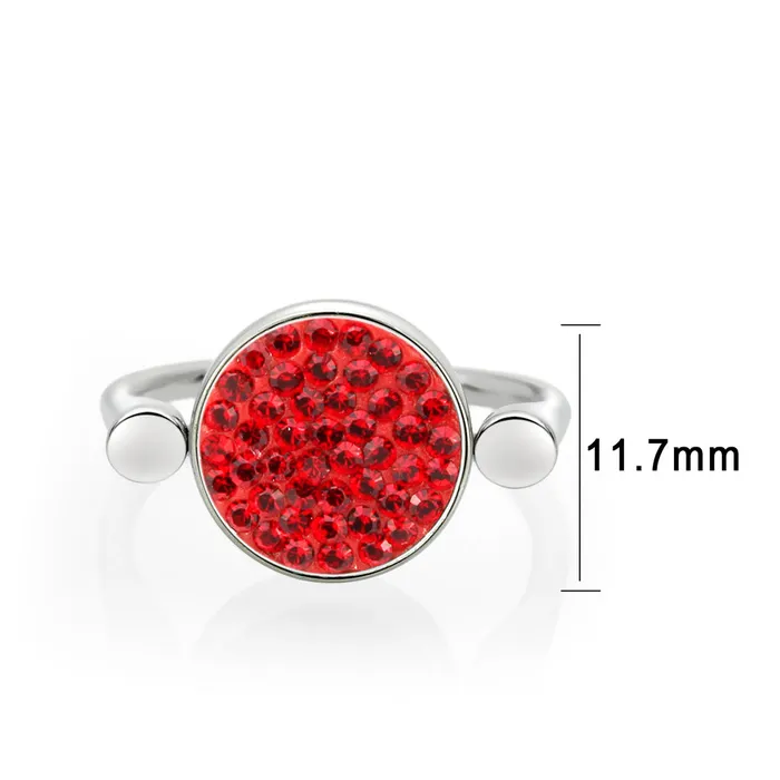 Rings TK385401 High polished no plating Stainless Steel Ring with Top Grade Crystal in Red Series Alamode