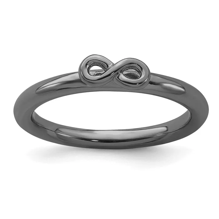 Stackable Expressions Rings Sterling Silver Stackable Expressions Blackplated Infinity Symbol Ring QSK1974