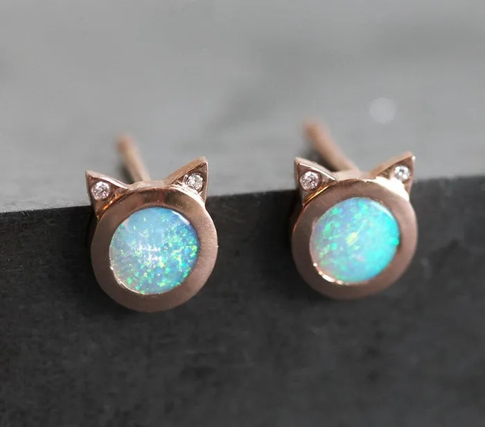 dreamofopal Earrings Opal Earrings Rose Gold Earrings