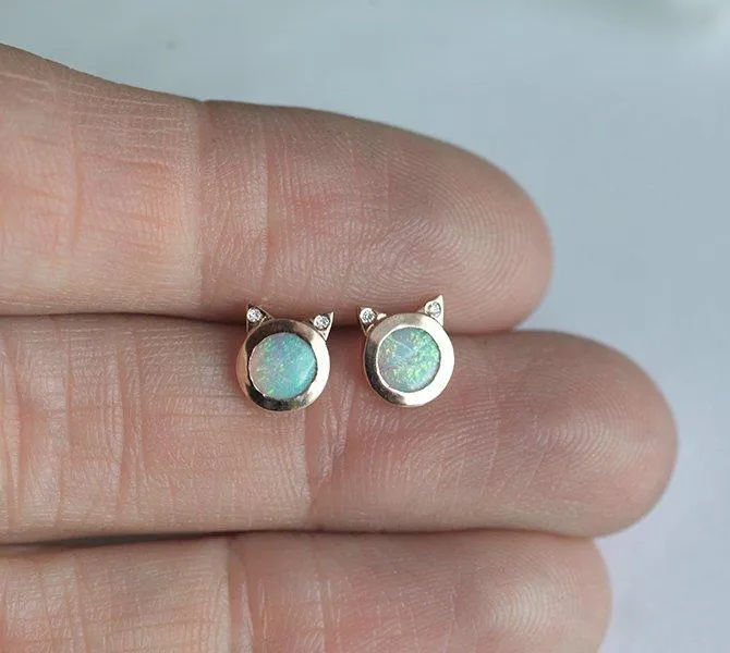 dreamofopal Earrings Opal Earrings Rose Gold Earrings