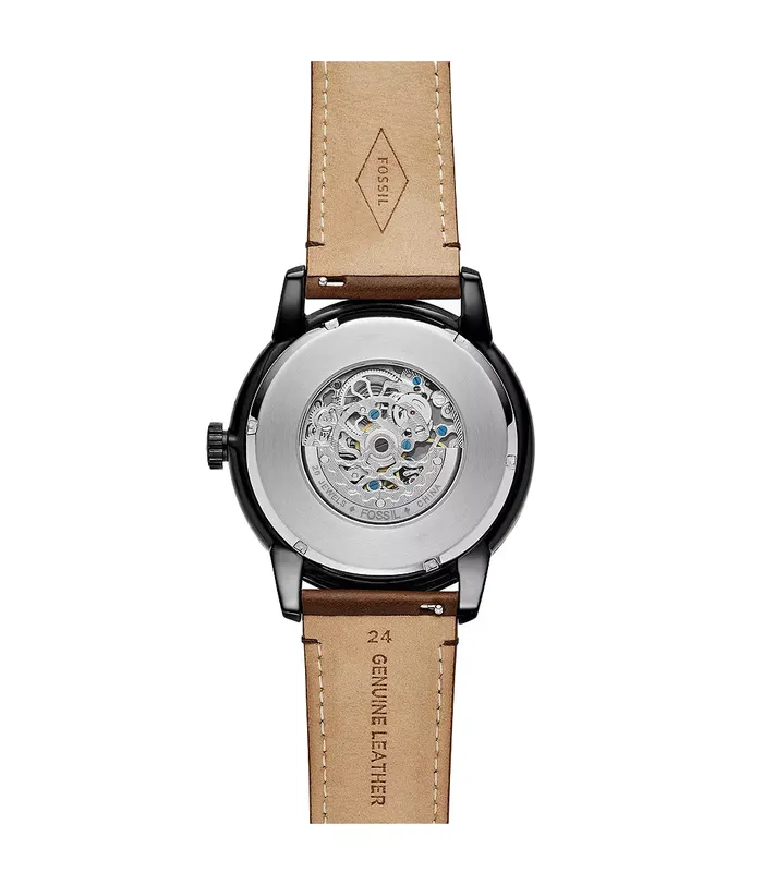 Fossil Watches Fossil Townsman 48 mm Automatic Brown Leather Watch