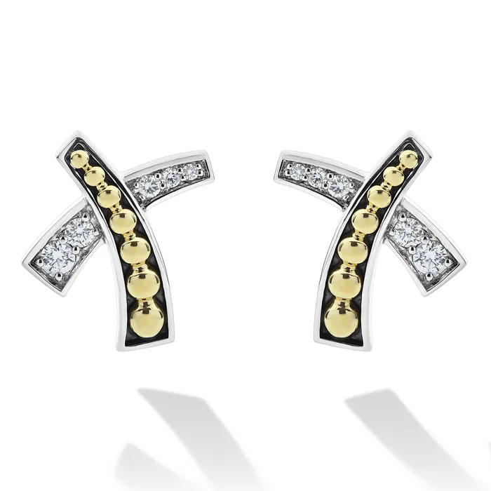 LAGOS Earrings Studio TwoTone X Diamond Stud Earrings