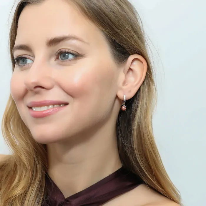 Solitaire Caramel CZ Earrings in Sterling Silver 16ct BERRICLE Earrings
