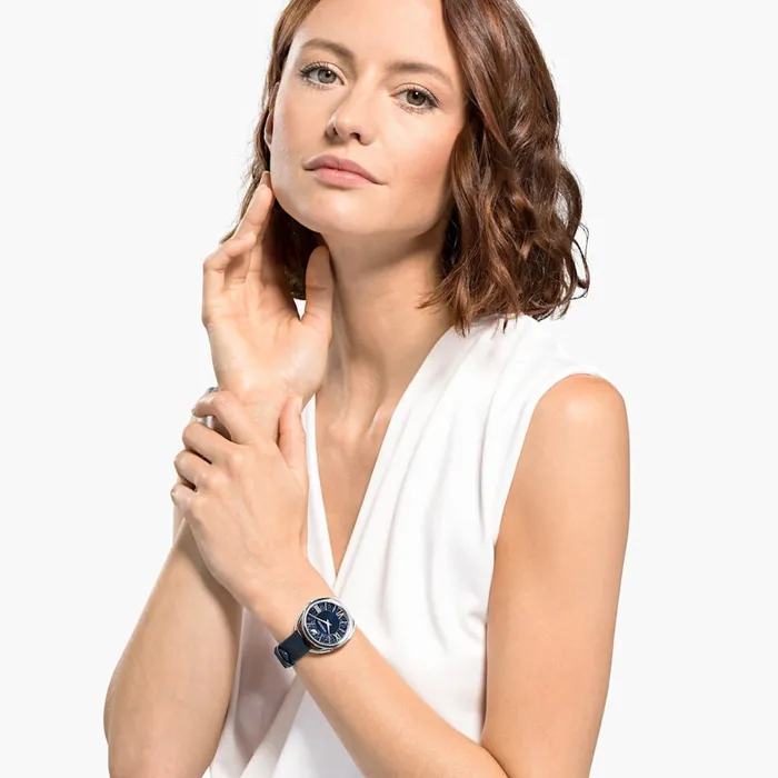 Swarovski Watches Swarovski Crystalline Glam Watch Leather Strap Blue Swarovski Watches Swarovski Crystalline Glam Watch Leather Strap Blue