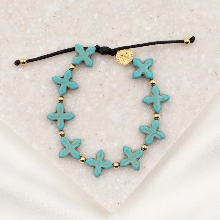 Bracelets My Saint My Hero Grounded in Faith Beaded Cross Bracelet