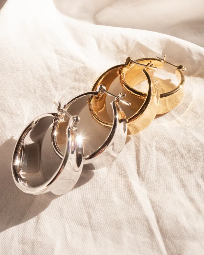 Dionne Hoops Silver Luv Aj Rings