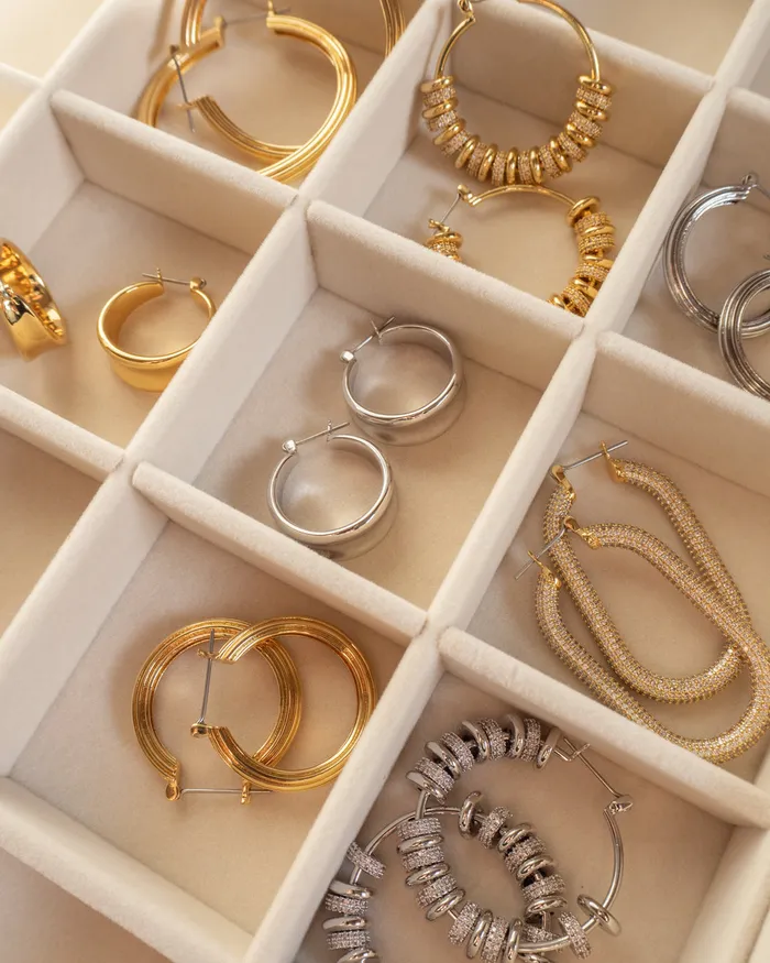 Dionne Hoops Silver Luv Aj Rings