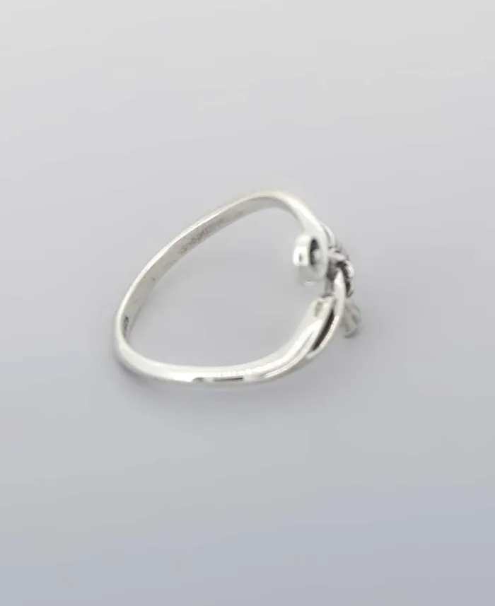 Rings Buddha Groove Sterling Silver Lotus Adjustable Ring