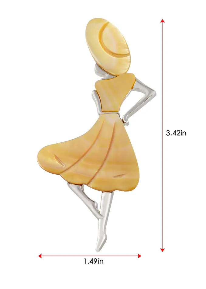 Alilang Necklaces Alilang Dancer Girl Natural Abalone Shell Sliver Tone Alloy Brooch Pin Necklace Pendant Alilang Necklaces Alilang Dancer Girl Natural Abalone Shell Sliver Tone Alloy Brooch Pin Necklace Pendant