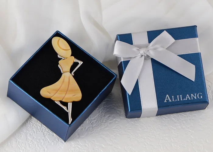 Alilang Necklaces Alilang Dancer Girl Natural Abalone Shell Sliver Tone Alloy Brooch Pin Necklace Pendant Alilang Necklaces Alilang Dancer Girl Natural Abalone Shell Sliver Tone Alloy Brooch Pin Necklace Pendant