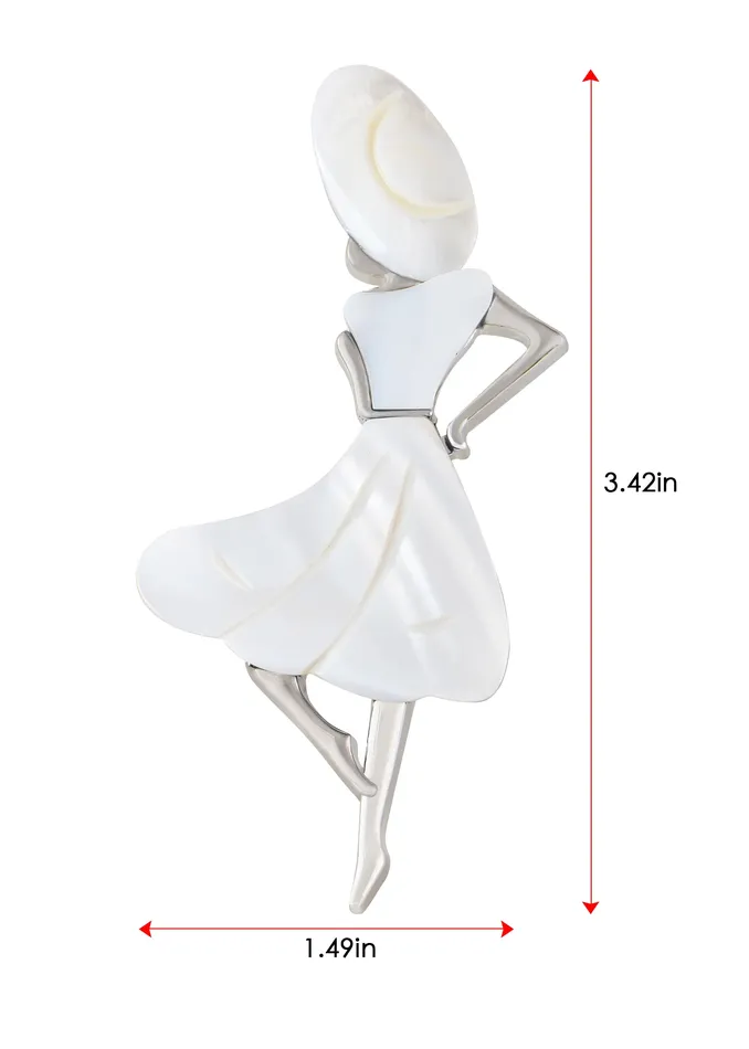 Alilang Necklaces Alilang Dancer Girl Natural Abalone Shell Sliver Tone Alloy Brooch Pin Necklace Pendant Alilang Necklaces Alilang Dancer Girl Natural Abalone Shell Sliver Tone Alloy Brooch Pin Necklace Pendant