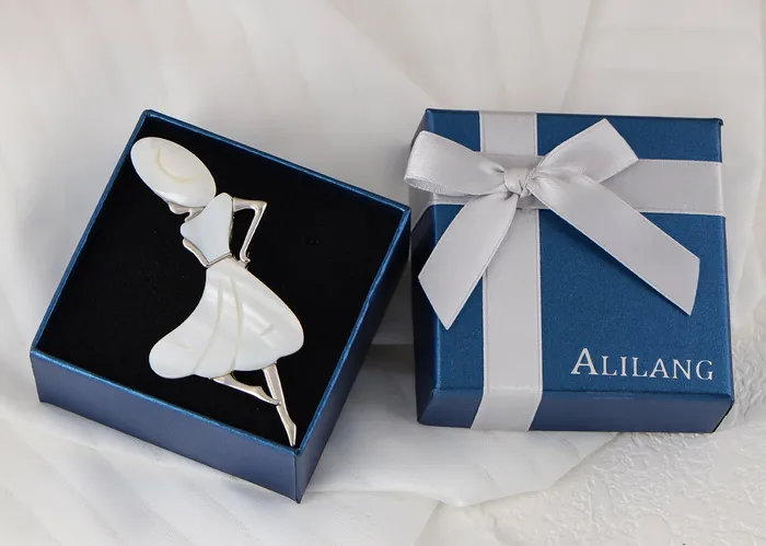 Alilang Necklaces Alilang Dancer Girl Natural Abalone Shell Sliver Tone Alloy Brooch Pin Necklace Pendant Alilang Necklaces Alilang Dancer Girl Natural Abalone Shell Sliver Tone Alloy Brooch Pin Necklace Pendant