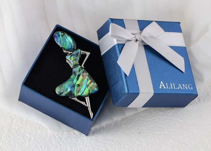 Alilang Necklaces Alilang Dancer Girl Natural Abalone Shell Sliver Tone Alloy Brooch Pin Necklace Pendant Alilang Necklaces Alilang Dancer Girl Natural Abalone Shell Sliver Tone Alloy Brooch Pin Necklace Pendant