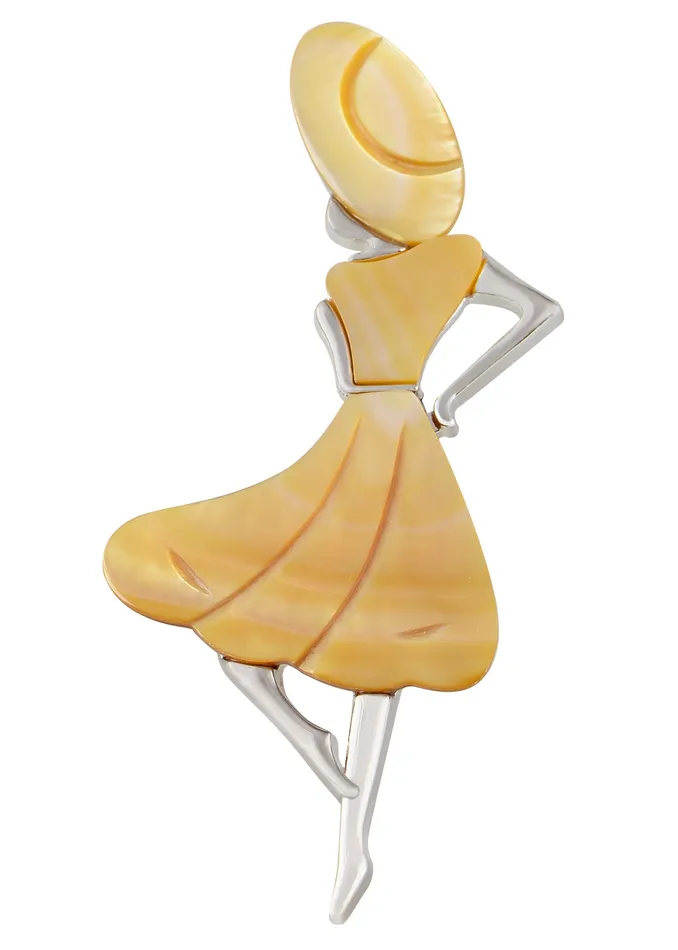 Alilang Necklaces Alilang Dancer Girl Natural Abalone Shell Sliver Tone Alloy Brooch Pin Necklace Pendant Alilang Necklaces Alilang Dancer Girl Natural Abalone Shell Sliver Tone Alloy Brooch Pin Necklace Pendant