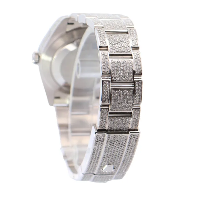 Bracelets Happy Jewelers Rolex Datejust Stainless Steel 41mm Custom Diamond Pave Dial w Arabic Hour Marker Watch Reference 126300