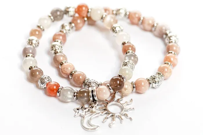 Fierce Lynx Designs Bracelets Eclipse Sunstone Moonstone Bracelet Duo