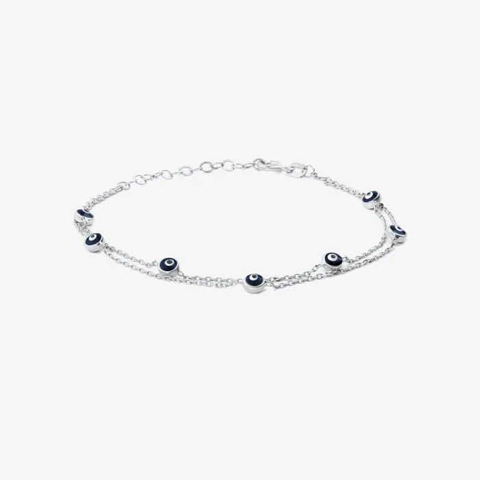 Gelin Diamond Bracelets Double Strand Evil Eye Station Bracelet
