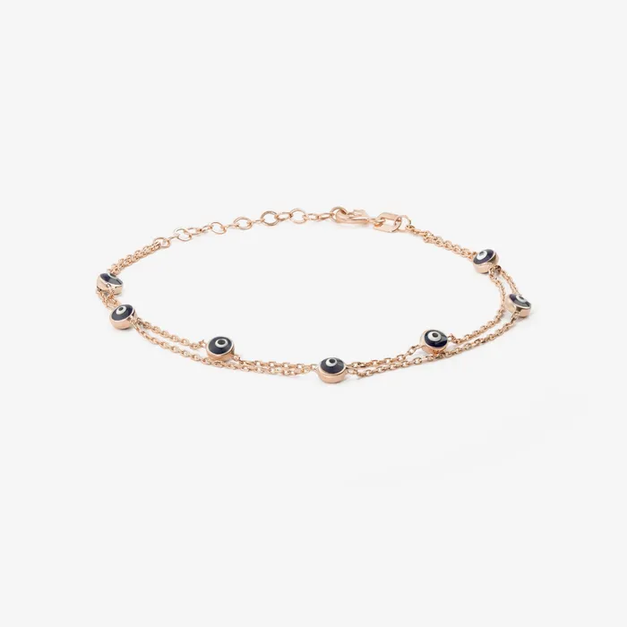 Gelin Diamond Bracelets Double Strand Evil Eye Station Bracelet