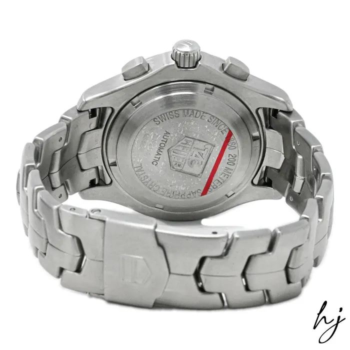 Happy Jewelers Bracelets Tag Heuer Mens Link Stainless Steel 42mm Black Stick Dial Watch Reference CJF2110BA0576