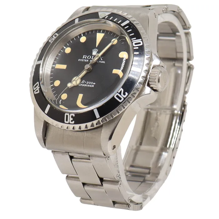 Happy Jewelers Watches Vintage Mens Rolex Submariner 40mm Black Dot Dial Watch Reference 5513