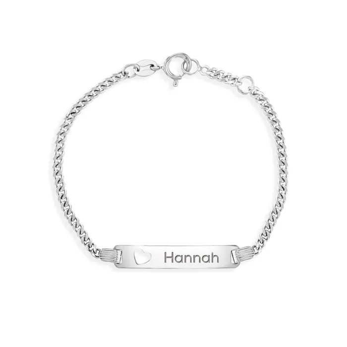 Kids ID Bracelets Bracelets 4555 Heart Cutout Link ID Baby Toddler Kids Bracelet Adjustable Sterling Silver