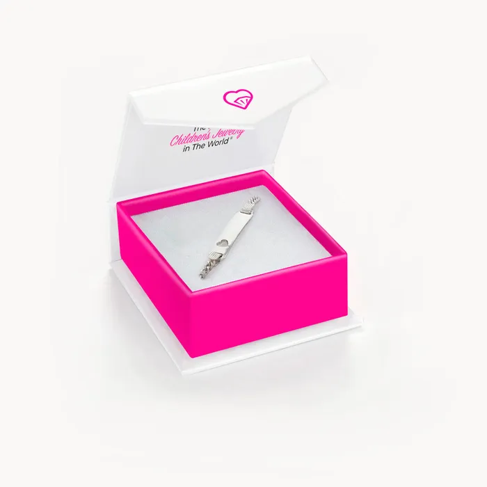 Kids ID Bracelets Bracelets 4555 Heart Cutout Link ID Baby Toddler Kids Bracelet Adjustable Sterling Silver