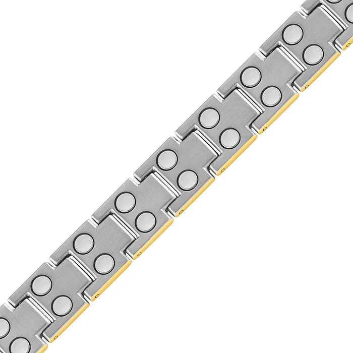 Mens Magnetic Bracelet with CZ stone two tone titanium Willis Judd Bracelets