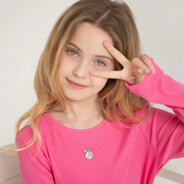 Necklaces Kids Locket Necklaces Whimsical Daisy Kids Teen Round PendantNecklace With Charms Sterling Silver