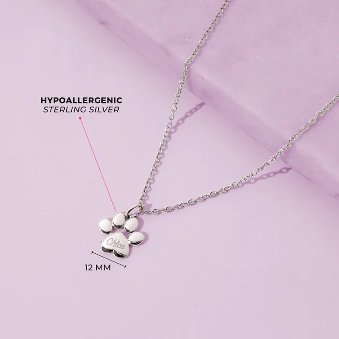 Necklaces Kids Necklaces Pendants My Best Friends Paw Kids Childrens Girls PendantNecklace Sterling Silver