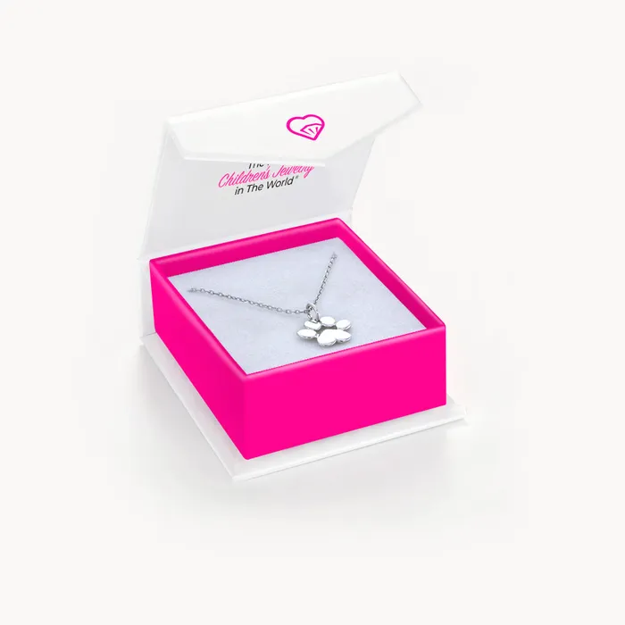 Necklaces Kids Necklaces Pendants My Best Friends Paw Kids Childrens Girls PendantNecklace Sterling Silver