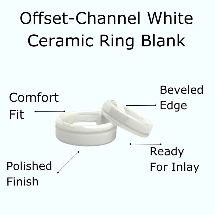 Rings 5 Pack White Ceramic Ring Blanks Offset Channel Patrick Adair Supplies