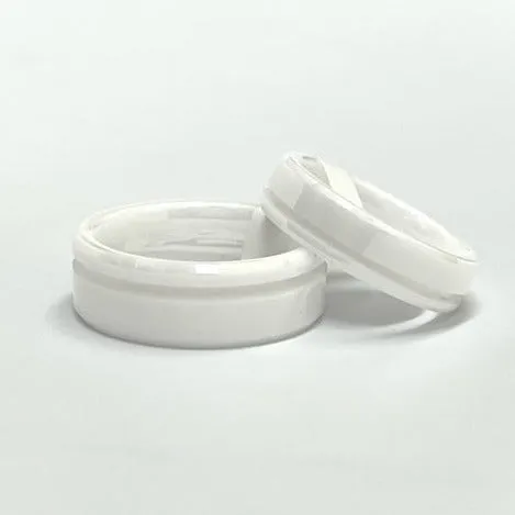 Rings 5 Pack White Ceramic Ring Blanks Offset Channel Patrick Adair Supplies