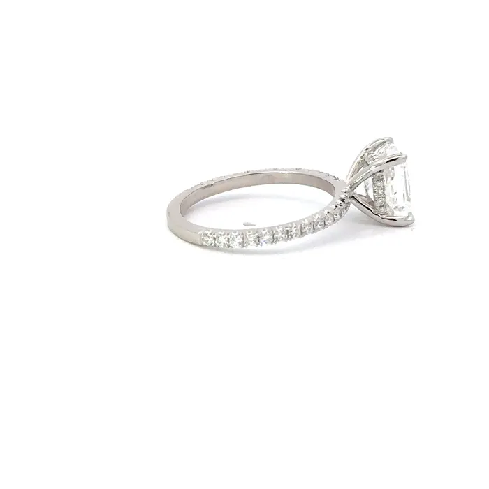 Rings Happy Jewelers 251 Radiant Natural Diamond Engagement Ring with Hidden Halo
