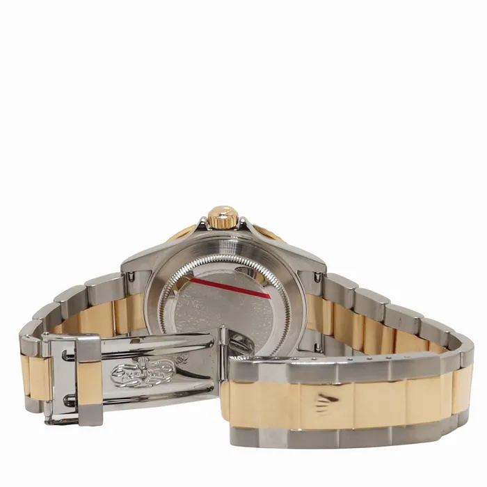 Rolex Submariner Date 40mm Yellow Gold Stainless Steel Serti Diamond Dial Watch Reference 16613 Happy Jewelers Bracelets