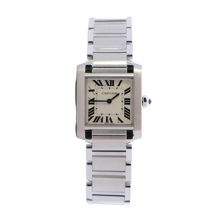 Watches Happy Jewelers Cartier Tank 20mm Ivory Dial Watch Ref W51008Q3