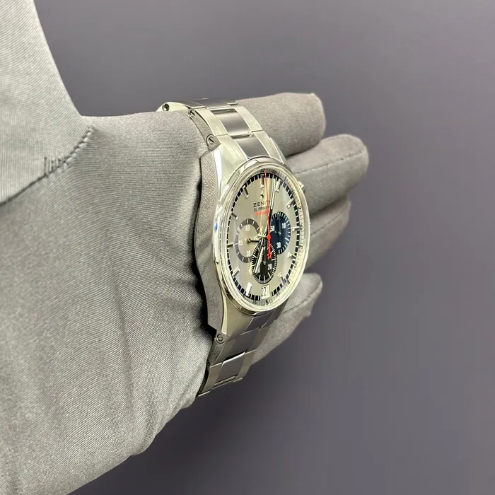 Zenith El Primero 42mm Silver Dial Watch Ref 0320414052 Happy Jewelers Watches Zenith El Primero 42mm Silver Dial Watch Ref 0320414052 Happy Jewelers Watches