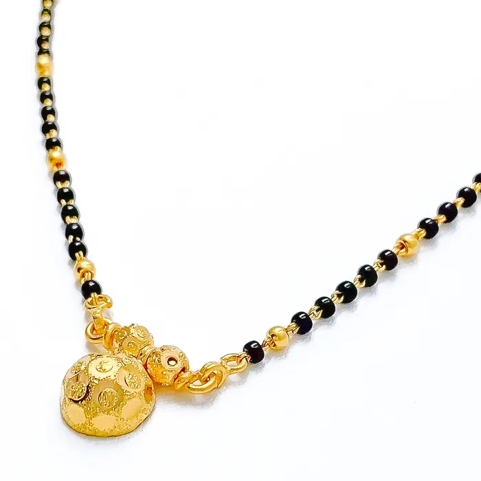 Andaaz Jewelers Necklaces Posh Black Bead Thali Necklace