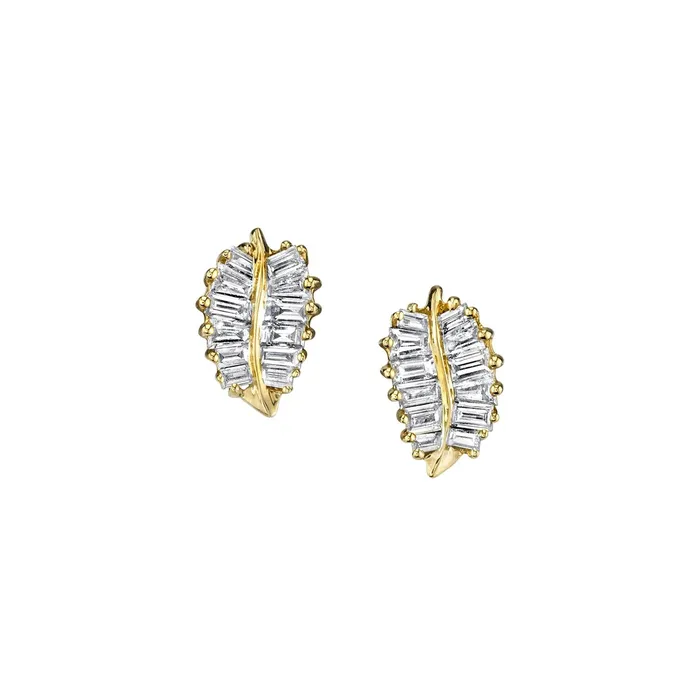 Anita Ko Earrings Anita Ko Small Palm Leaf Stud Earrings