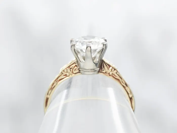 Antique European Cut Diamond Solitaire Engagement Ring Market Square Jewelers Rings
