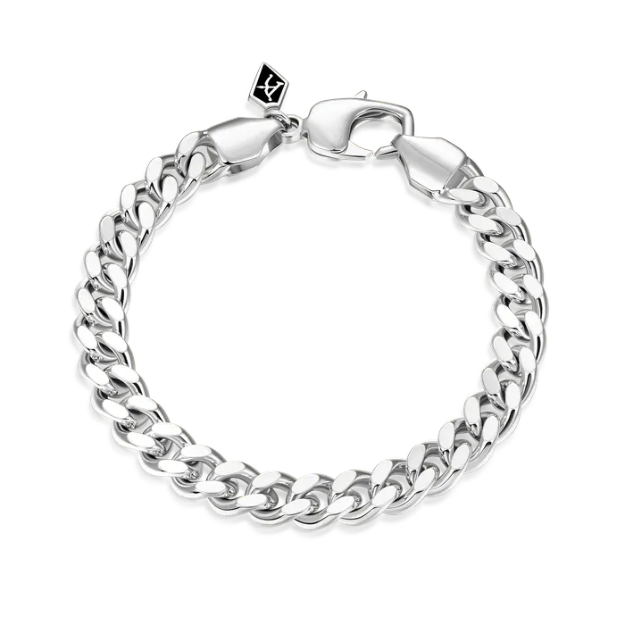 aporro Bracelets Womens Miami Micro Cuban Curb Bracelet White Gold